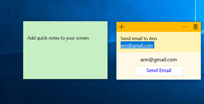 How to send emails in Windows 10 Sticky Notes